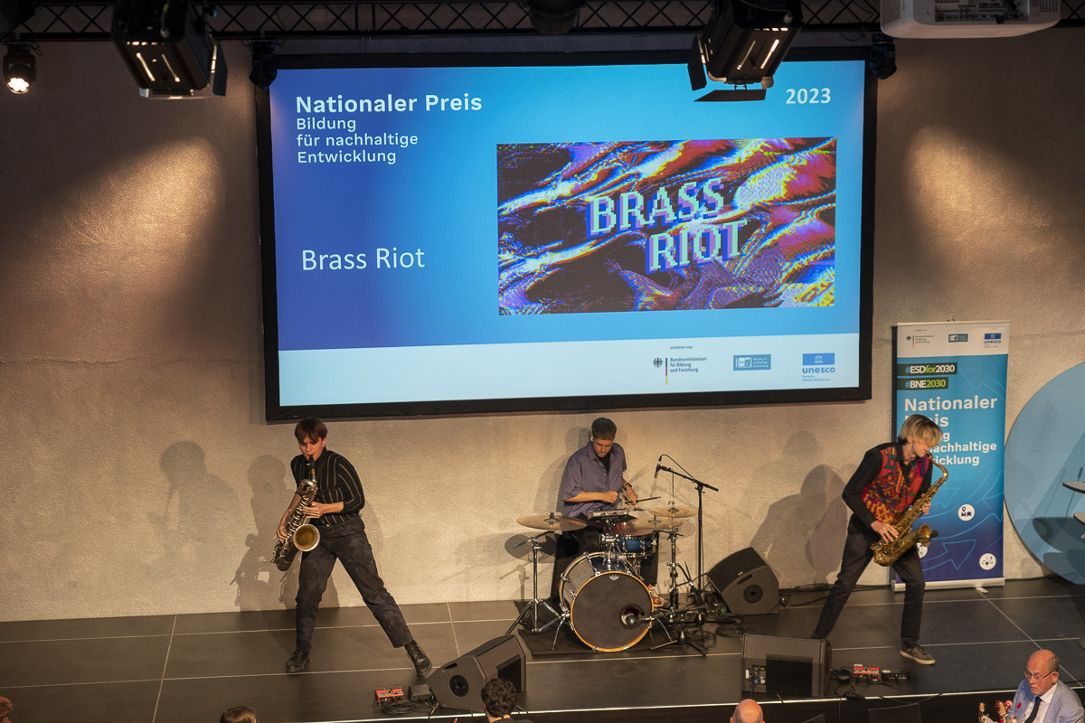 Band "Brass Riot" auf Bühne