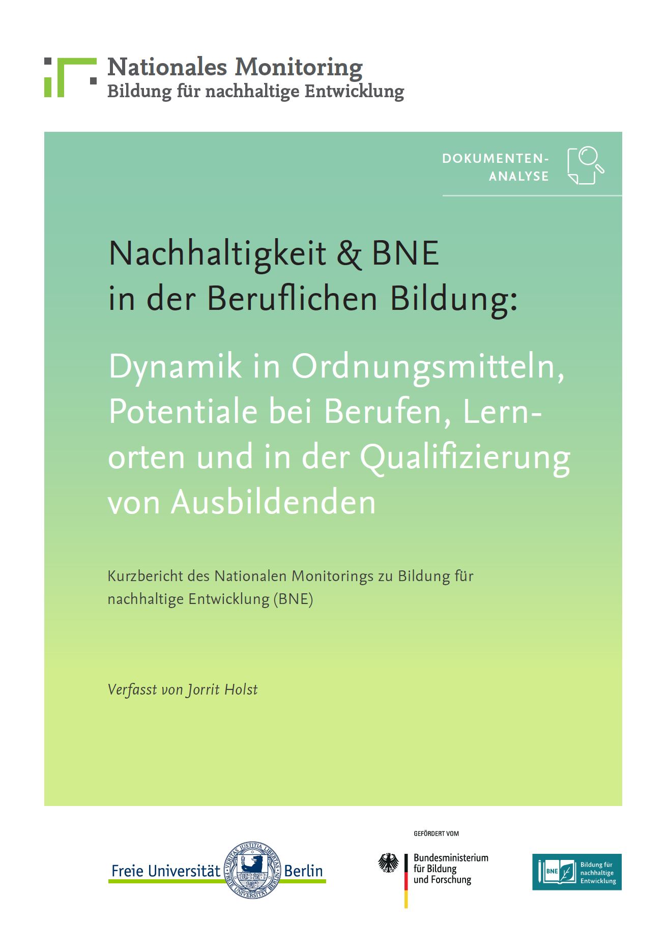 Cover der Publikation Nachhaltigkeit & BNE in der Beruflichen Bildung