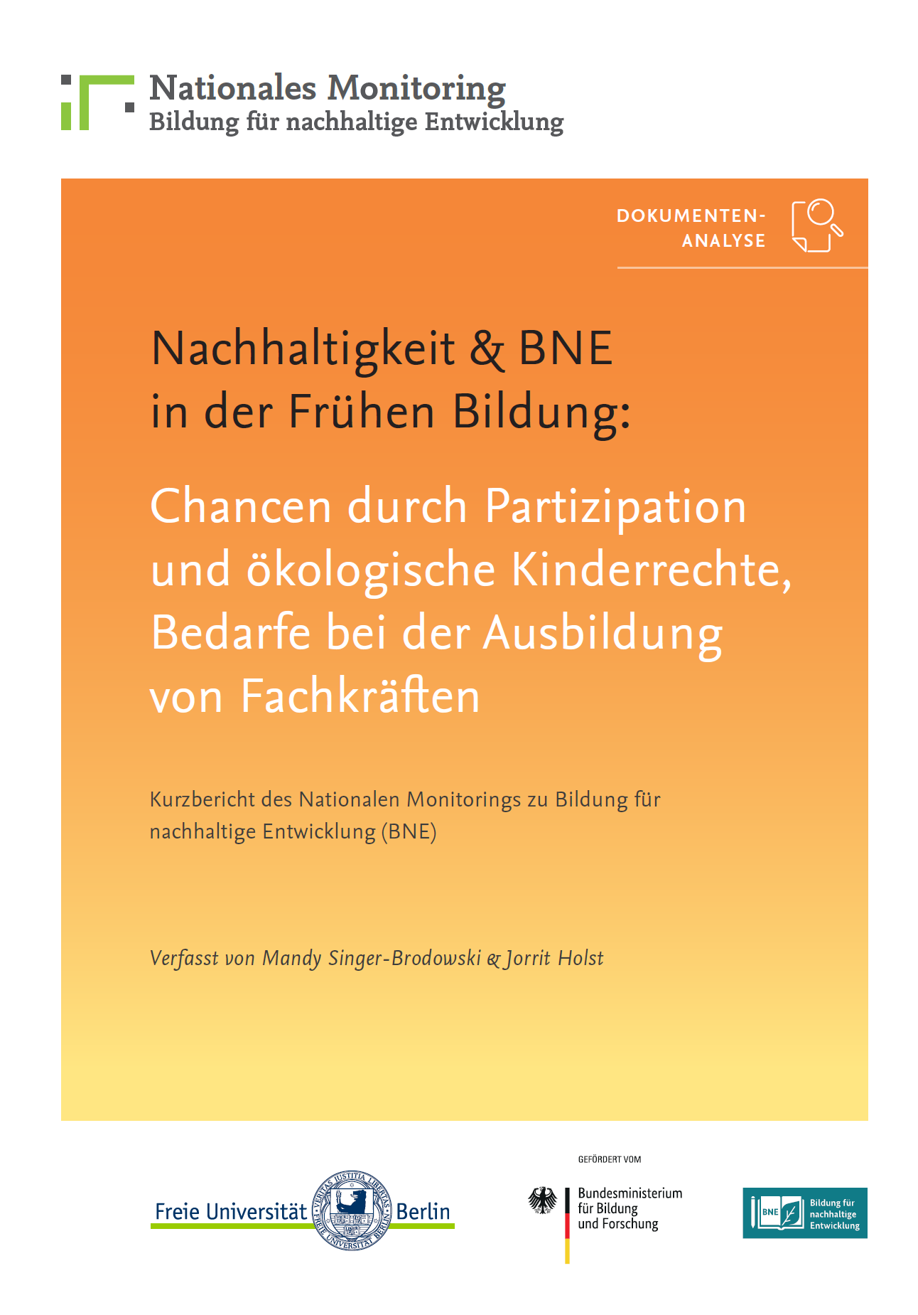 Cover der Publikation Nachhaltigkeit und BNE in der Frühen Bildung
